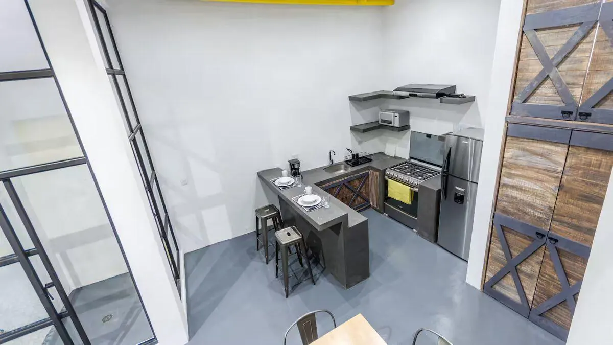 Vista aérea cocina The Yellow Loft loft San Miguel