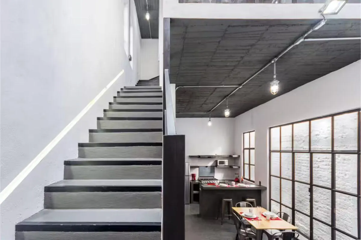 Stairs + kitchen